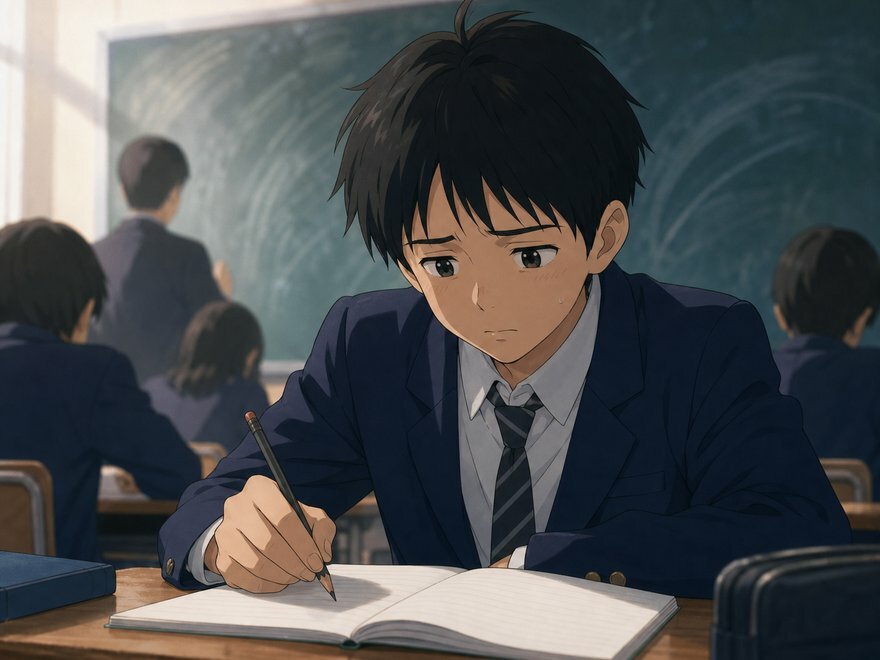 中学の授業の速さについていけずノートの手が止まる